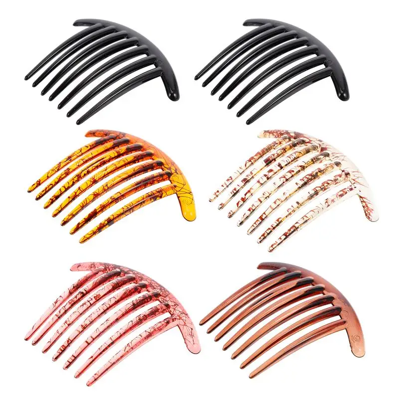 

6pcs Fashion Hair Comb Resin Headpiece Durable Hair Accessories Hair Comb (Random Color)