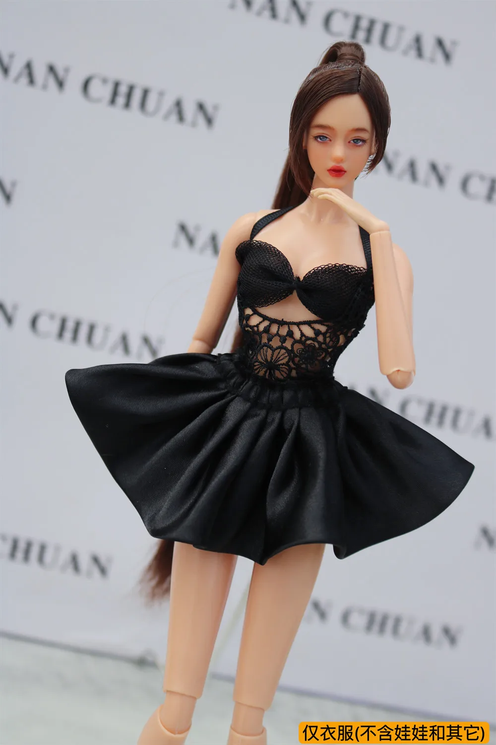 

Комплект черной одежды/кружевной топ + платье/100% ручная работа 30 см кукольная одежда наряд с юбкой для 1/6 Xinyi FR ST Одежда для куклы Барби