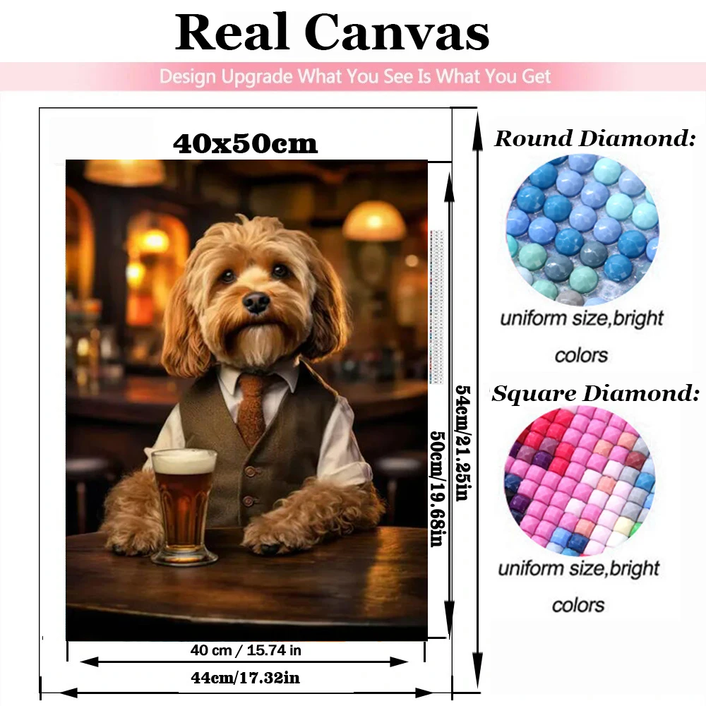 Алмазная живопись сделай сам полная вышивка мозаика милый мопс немецкий овчаг