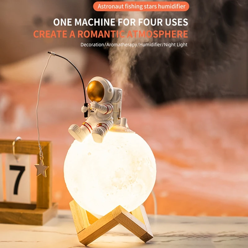 

Astronaut Figurines Humidifier Cold Fog Machine Accessories Space Man Night Light For Bedroom Living Room Art Statue