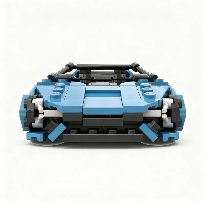 Фото 364 детали MOC City Champions Lambo Sian Roadster, модель из строительных блоков, рождественский подарок, игрушки для сборки, образовательный подарок на день рождения, 3D-дисплей. №3