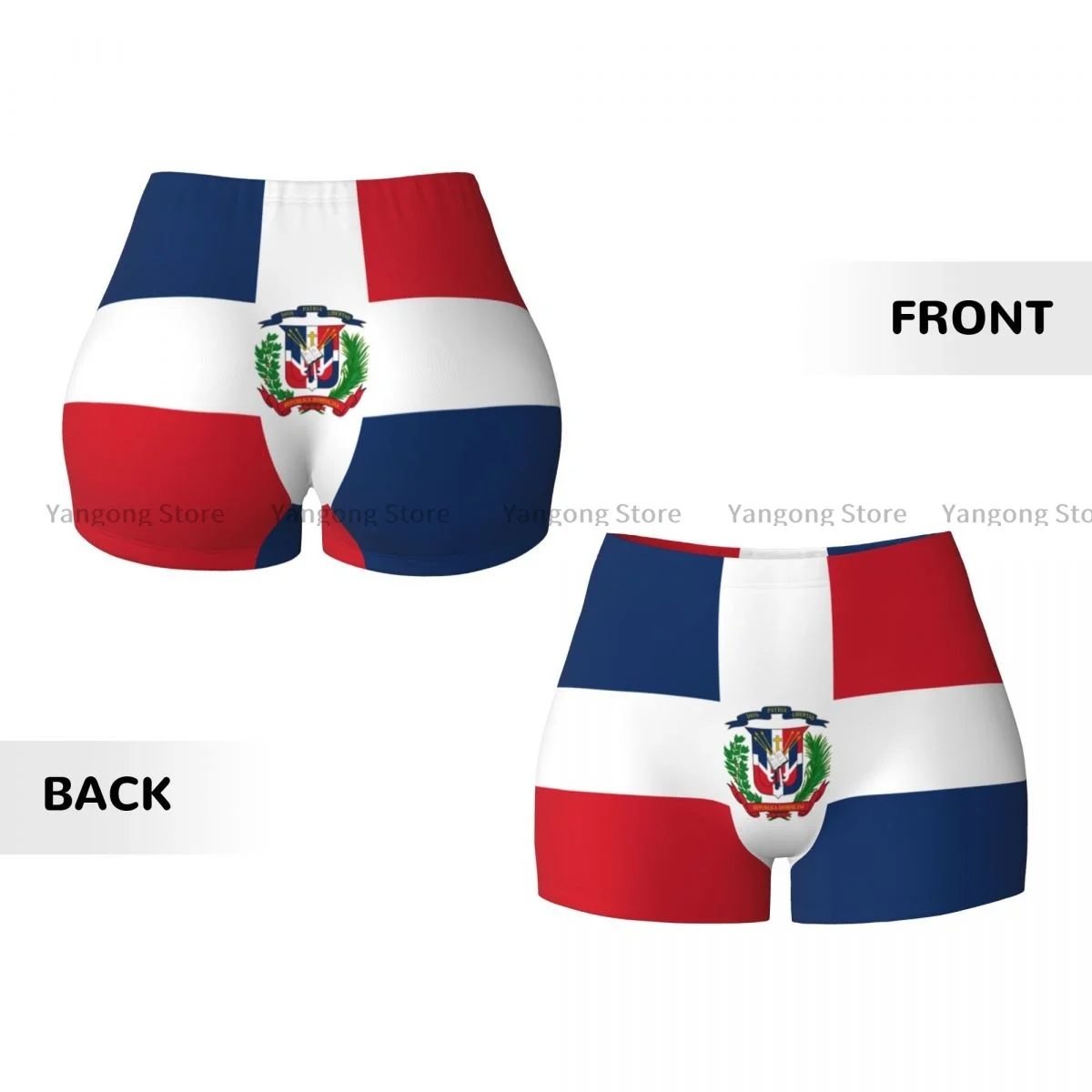 Шорты для йоги флаг Доминиканской Республики женские байкерские облегающие