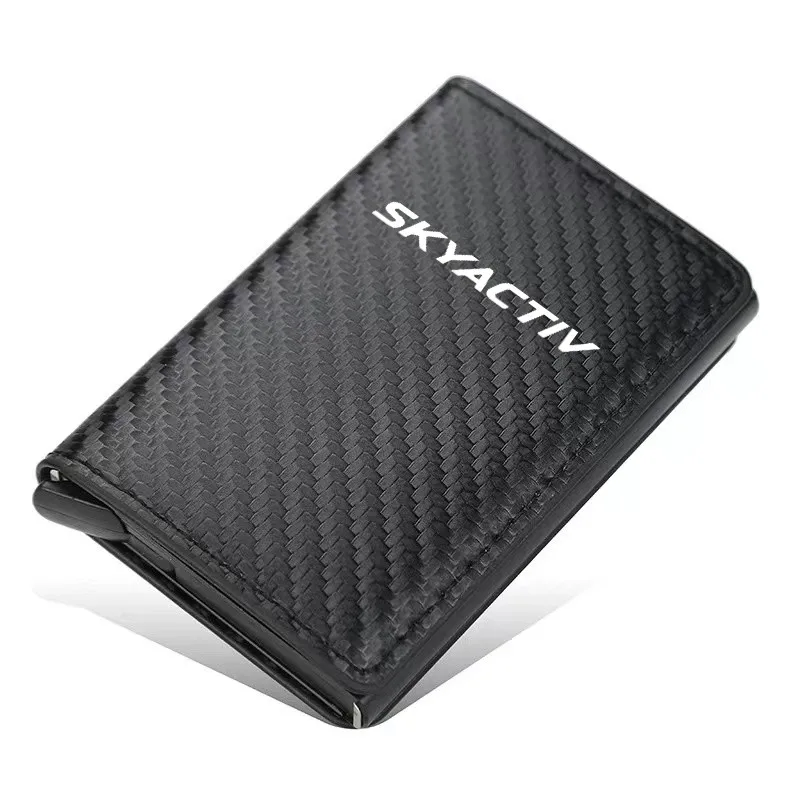 

ID Credit Bank Card Holder Wallet Anti Rfid Protected Magic Case For Mazda Skyactiv Technology Logo 3 6 CX 5 CX3 Car Accessory