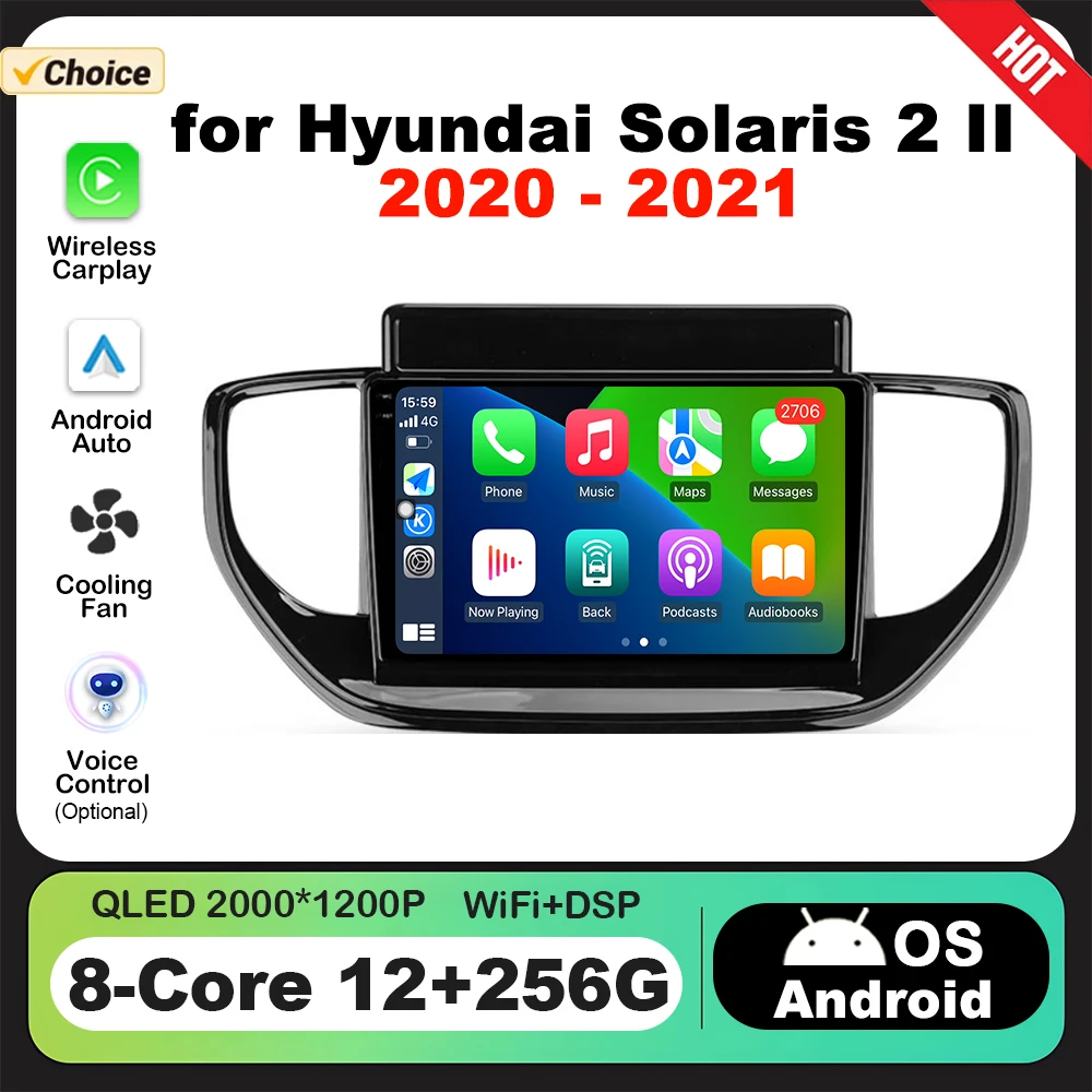 Hyundai Solaris 2 II 2020-2021 9 Футов Автомобильный Мультимедийный Радиоприемник Видеоплеер