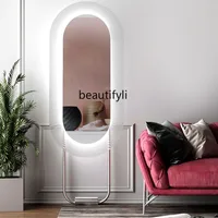 CXH Floor Acrylic Full-Length Mirror Home Bathroom Luminous Wall Hanging Bedroom Dressing Mirror