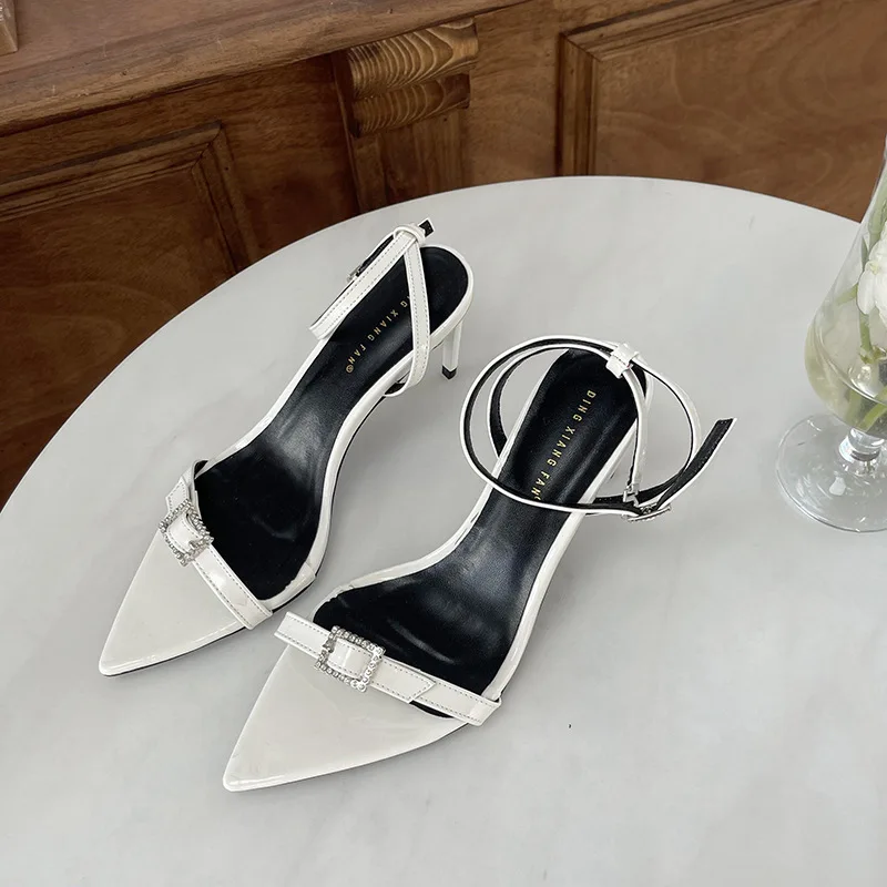 

Туфли женские на низком каблуке, кожаные прозрачные босоножки, универсальные, с открытым носком, высокий каблук, бежевые, лето 2023