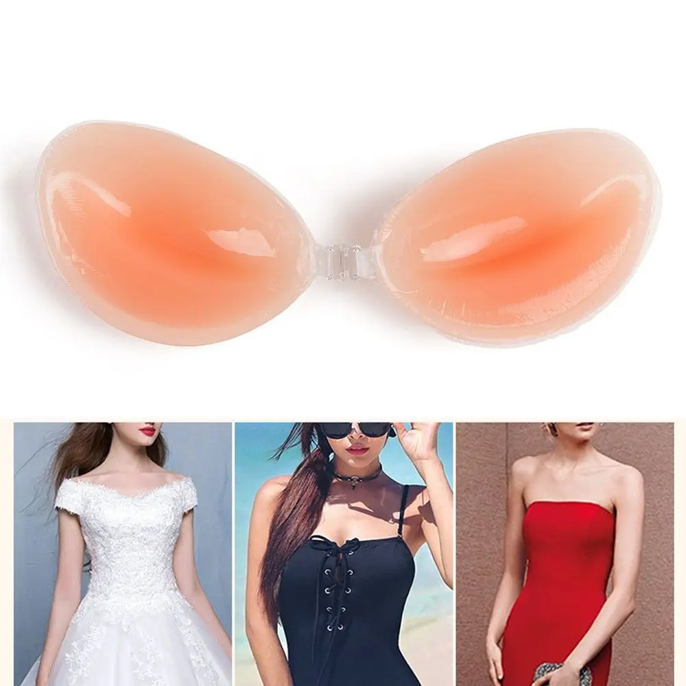 

Female Strapless Invisible Reusable Adhesive Bra Silicone Breast Sticker Wing Breast Lift Nipple Shield
