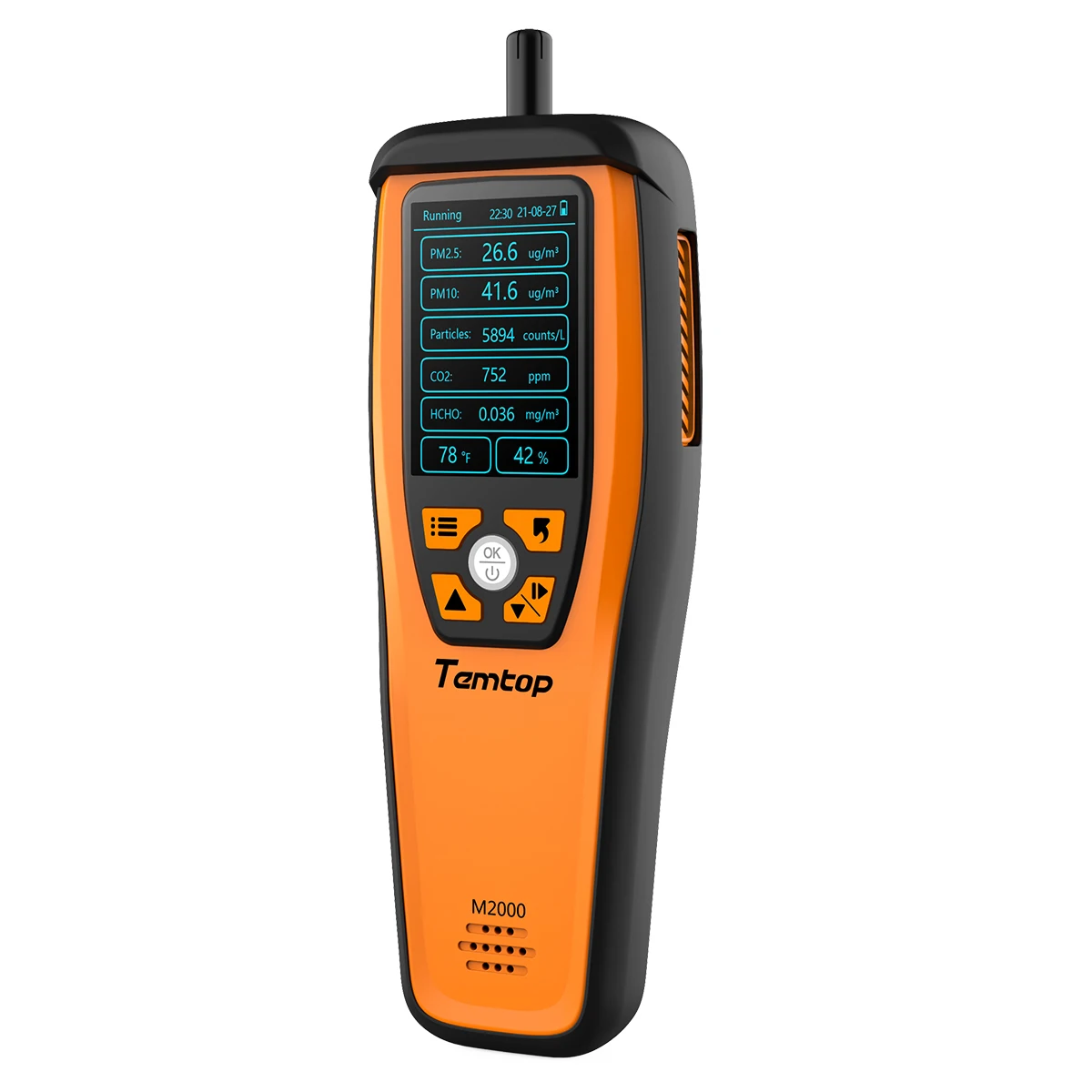

Temtop M2000 2nd Generation CO2 Meter Air Quality Monitor Air Analyzer PM2.5 PM10 HCHO Temp Humidity Data Export