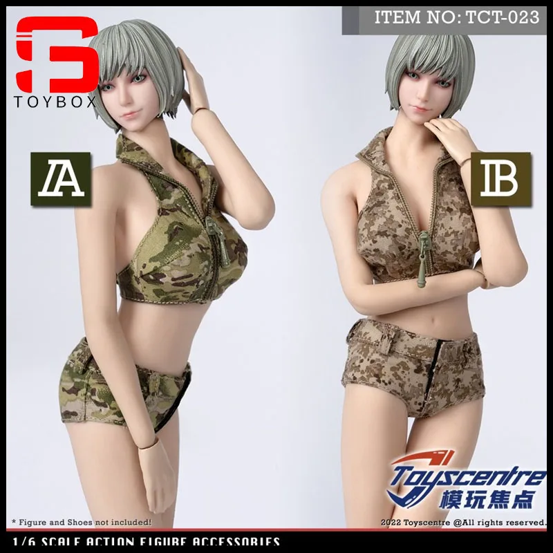 

ToysCentre TCT-023 1/6 Scale Female Camouflage Vest Short Pants Soldier Camo Clothes Set Model Fit 12-inch Action Figure Body
