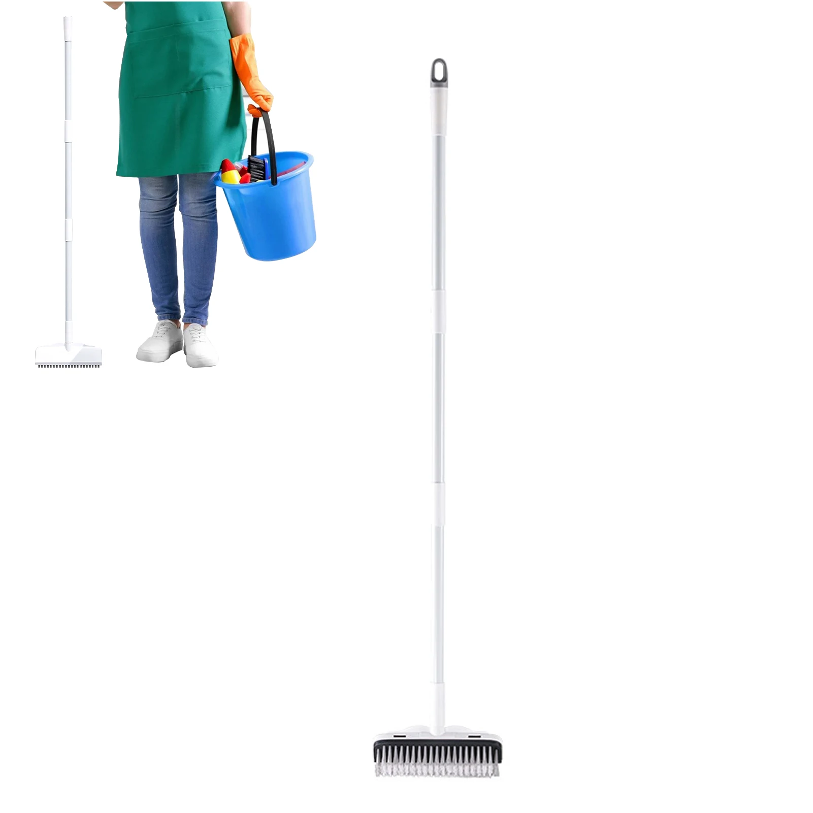 

Scrub Brush With Long Handle 2 In 1 Long Extendable Handle Scrub Brush Adjustable Extendable Floor Brush Scrubber For Bathroom