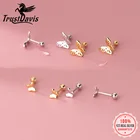 Серьги-гвоздики женские из серебра 925 пробы с бусинами-бабочками, DA2464