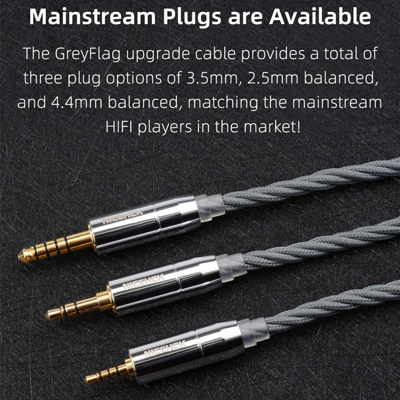 NiceHCK GreyFlag 7N OCC and 6N OFC Mixed Flagship Earphone Replace Cable 3.5/2.5/4.4mm MMCX/0.78MM 2Pin For ST-10S Lofty Topguy - купить по