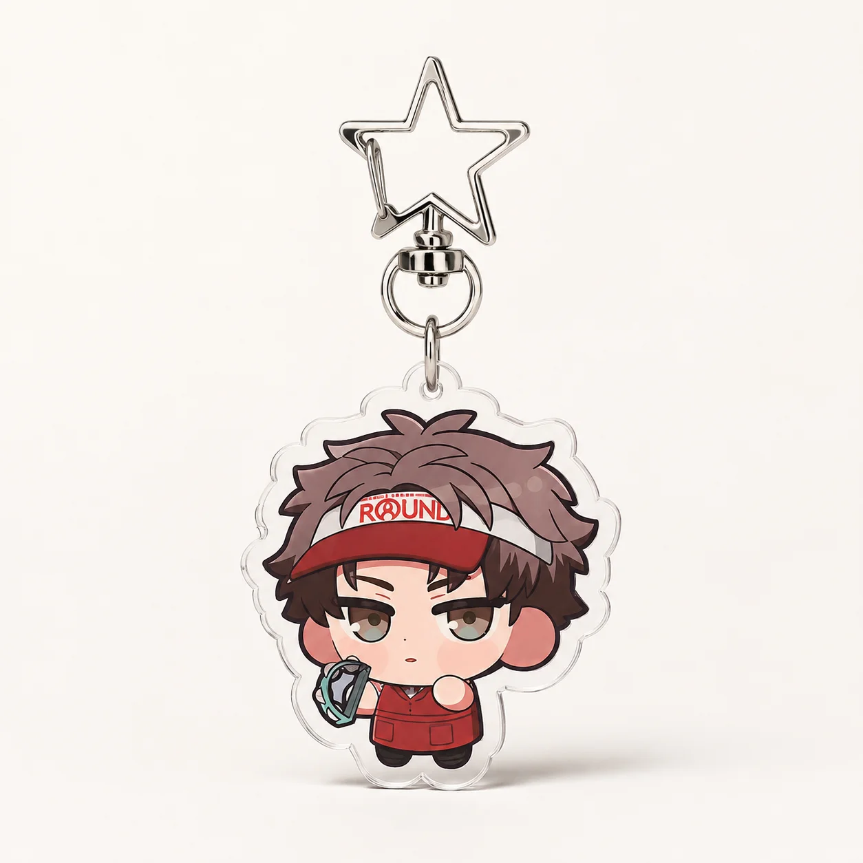 Фото Брелок-подвеска Paradox Live Sports Visor Star Clasp Q Chibi из акрила с персонажем в стиле хип-хоп, коллекционный аксессуар для фанатов, кольцо для ключей №4