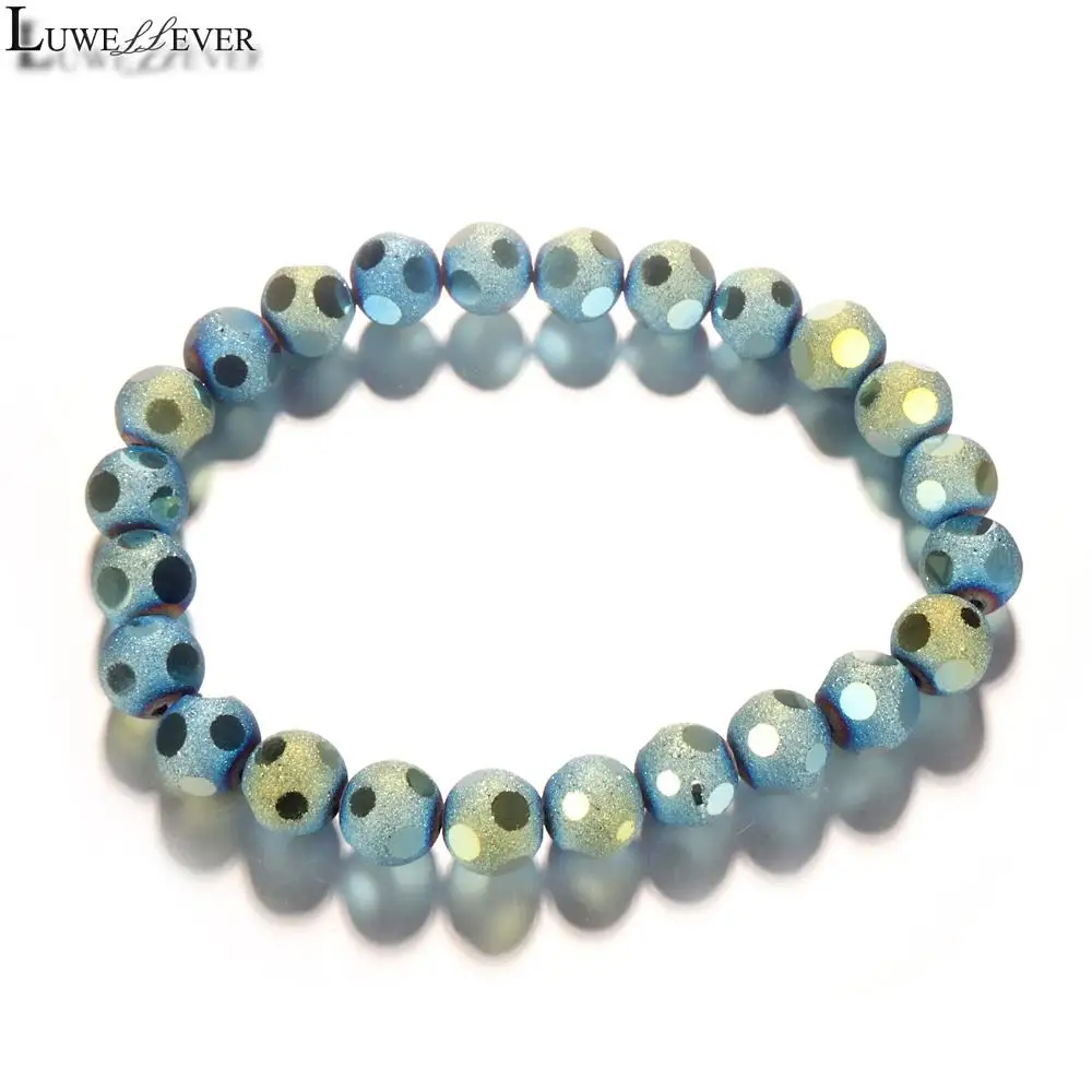 

Reflect Matte Glass Expandable 8mm Bead Stretch 286 Strand Bracelet Bangle Charm Jewelry Women Gift