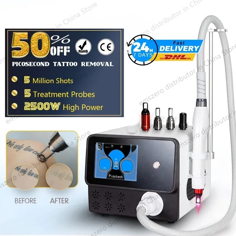 2023 New Portable Picosecond Tattoo Removal Laser Machine Q-Switch ND Yag Micro Laser for Pigment Removal Micro Laser for Acne R