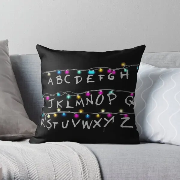 

Stranger Alphabet Things Printing Throw Pillow Cover Soft Comfort Bed Decor Cushion Home Fashion Throw Car Pillows not include