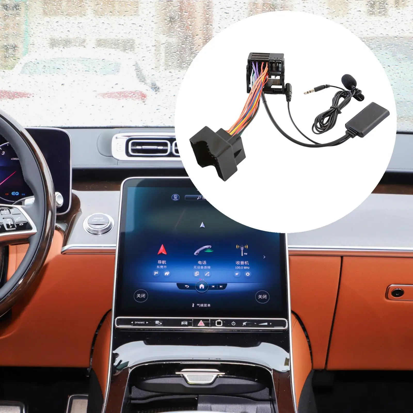 

Автомобильный Bluetooth аудио кабель адаптер микрофон черный пластик подходит для Mercedes-Benz W203 W169 W245 CD20 30/50 x164 W251 W209 W164