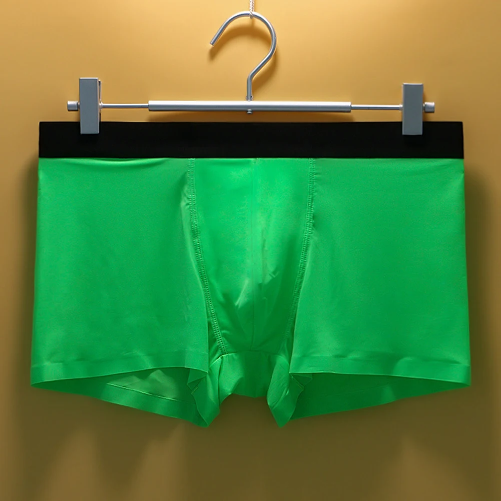 Мужское нижнее белье из ледяного шелка бесшовное брифы U-образные выпуклые трусы