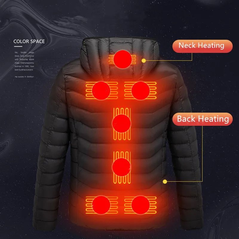 New Arrival Three Tempertures Adjustment Heating Jacket Coat for Men Casual Winter Outdoor Down Jacket Coats Streetwear Men Coat