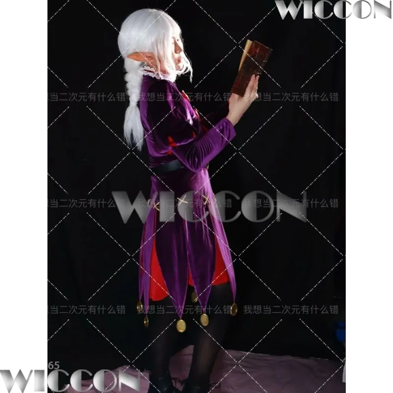 Чертост Лunatic Волшебник Аниме Delicious in Dungeon Косплей Костюм Фиолетовый Эльф Светлый
