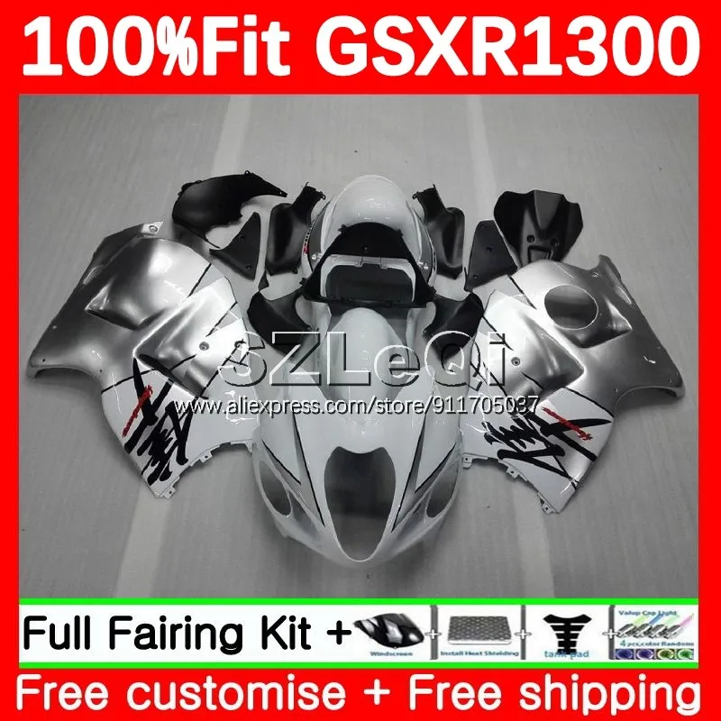 

Серебристо-белый инъекционный для SUZUKI Hayabusa GSXR 1300 CC GSXR-1300 GSXR1300 96 97 98 99 00 01 02 03 04 05 06 07 обтекатели 86LQ.3