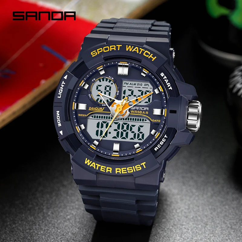 

SANDA Top Brand Luxury Military Mens Watches 50M Waterproof Wristwatch Quartz Watch for Men Clock G style relogio masculino 6025