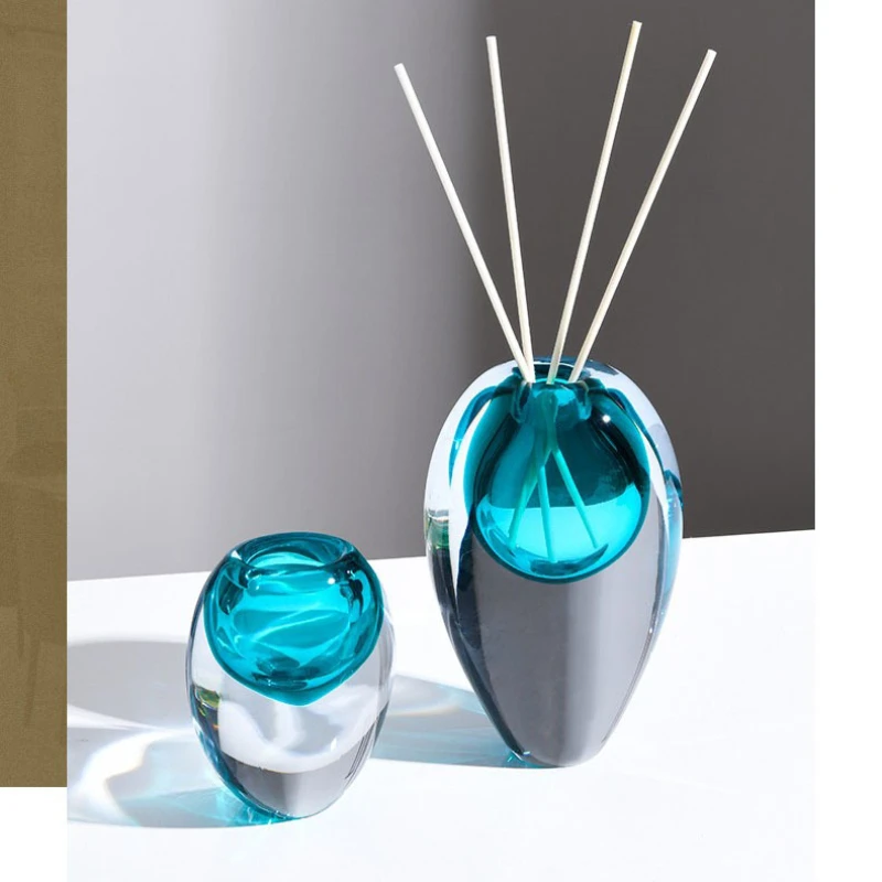 Стеклянная ваза цветная прозрачная толстая подошва гидропонная цветочная