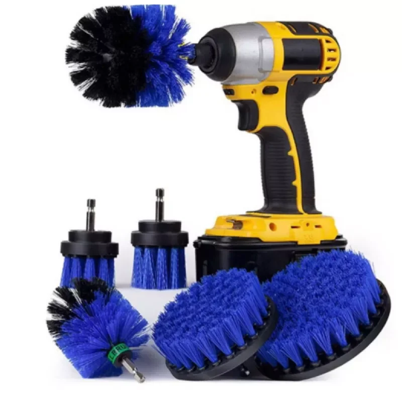 

NEW 6 PCS Power Scrubber Wash Drill Brush Attachment Set Cleaning Brushes Kit with Extension for Clean Car Wheel Tire Glass wind