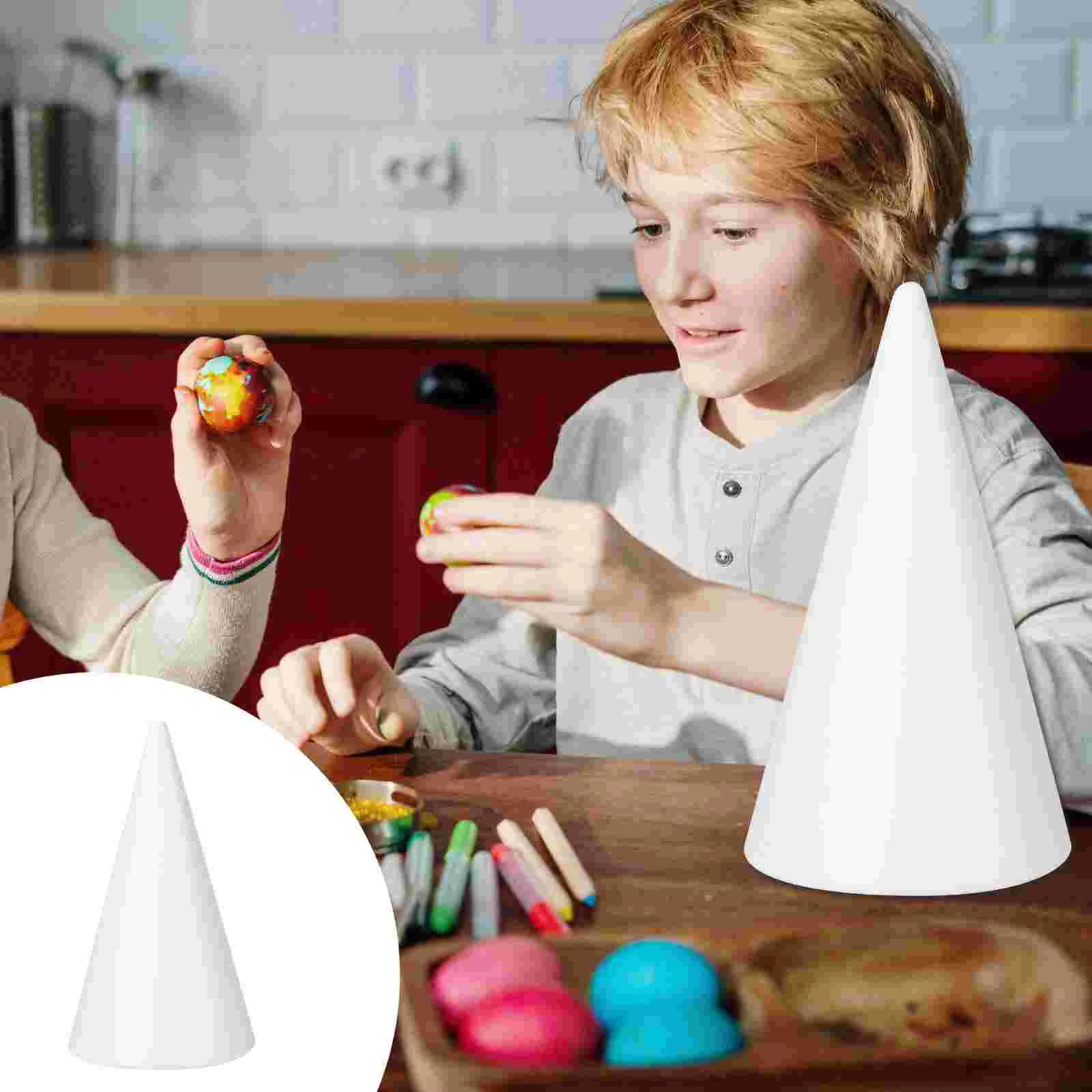 

Foam Cone Cones Craft Christmas Tree Diy Crafts Polystyrene White Floral Shapes Children Modeling Kids Shaped Ornament Supplies