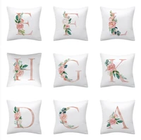 nordic pink rose a z letter series decorative pillowcase cushions for sofa polyester pillowcover cuscini decorative