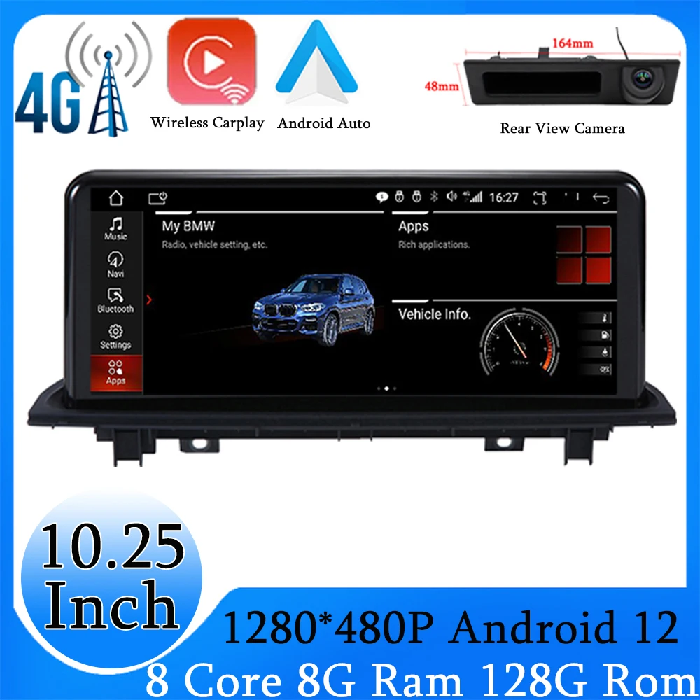 

Android 12 Multimedia Player Carplay Car Monitor Radio Video For BMW X1 F48 NBT EVO System GPS Navigation 4G LTE