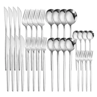 mirror stainless steel cutlery set 32pcs party luxury dinnerware set forks knives spoons silverware tableware flatware set