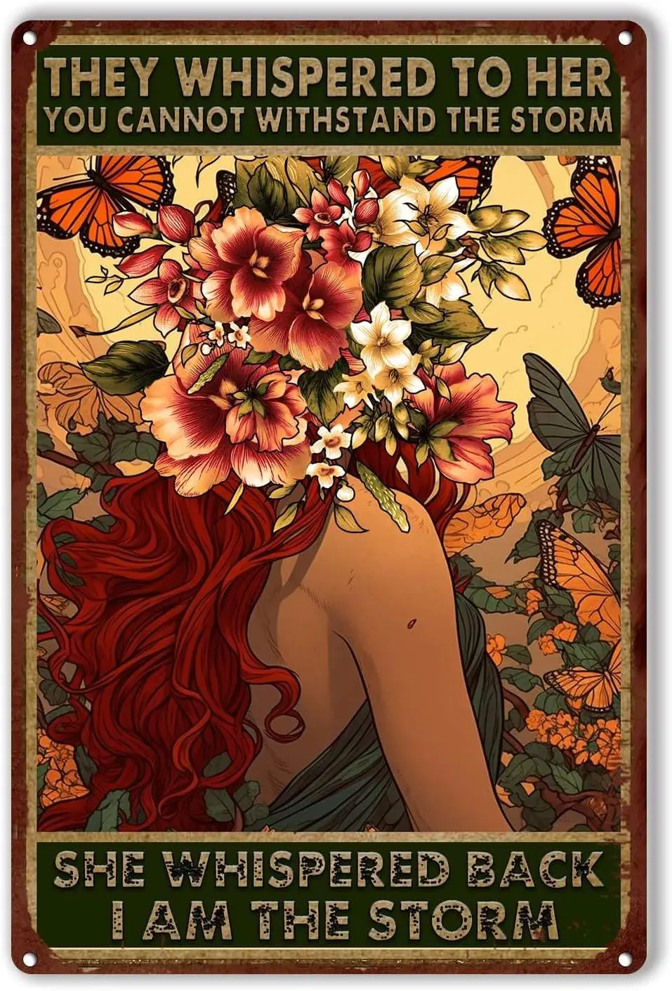 Tn Sgn Metl Hppe They Whspered Her You 't Wthstnd The Sgns Wll Decorn for Fmly Br Resturnt Cfe Bthroom Grge