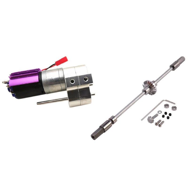 

Transfer Gear Box With 370 Motor For Wpl 1/16 4Wd 6Wd Q60 Q6(Silver) & Metal Rear Axle Upgrade Parts