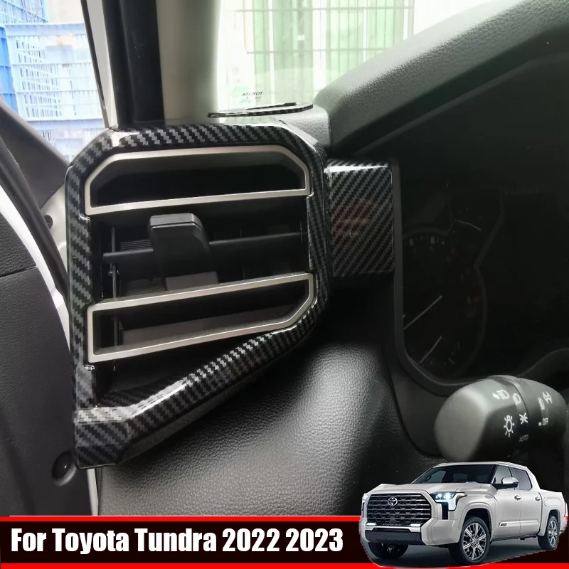

Для Toyota Tundra 2022 2023, передняя панель, боковая воздуховыпускная отверстие, правое кондиционирование воздуха, термоклейкая крышка, стикер, аксессуары для интерьера