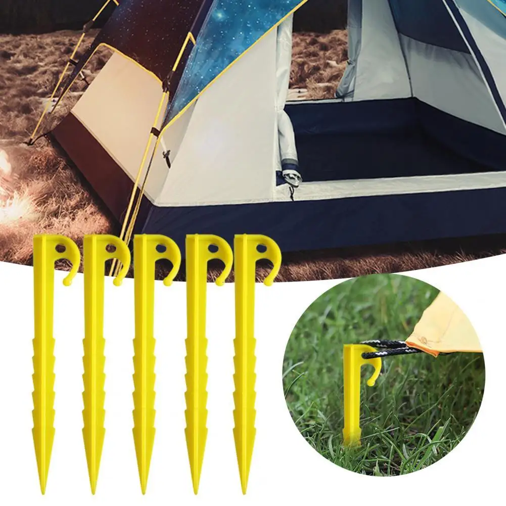 

5Pcs Practical Ground Nail Sawtooth Good Durability Ground Stakes Anti-deformed Tent Spike for Travel Tent Spike