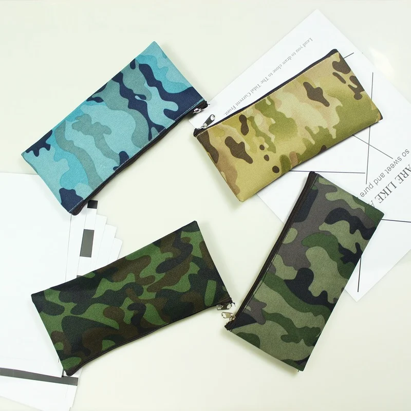 

Creative Camouflage Pencil Case Canvas Stationery Bag Multifunctional Pencil Storage Bag Stationery Cute School Supplies