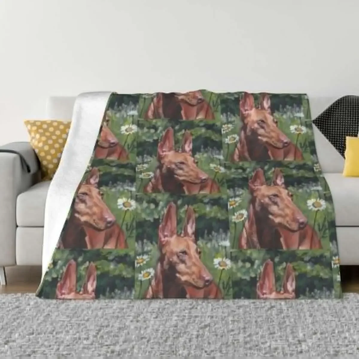 Роскошное дизайнерское одеяло для дивана с рисунком собаки Cirneco Dellɾtna