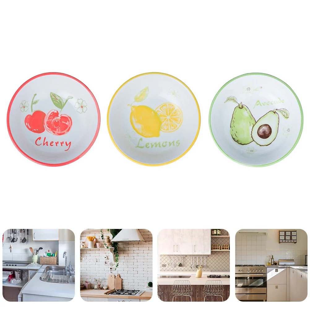 

3Pcs Prep Dishes for Cooking Seasoning Bowl Seasoning Sauce Plate Serving Bowls Sauce Dish Round Dessert