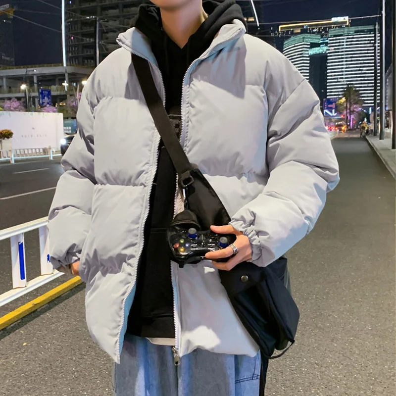 Men Coat Winter Parka Solid Long Sleeve Jacket Fashion New Warm Couple Outwear Oversized Tops Ins Vintage Y2K Male Clothes 5Xl