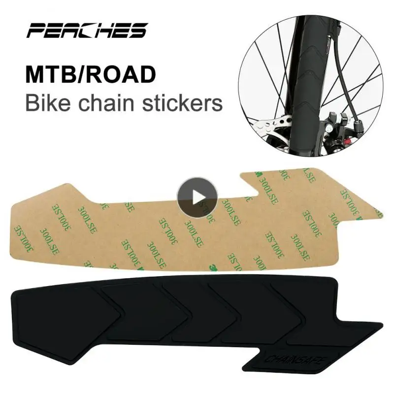

3d Structure Bicycle Protective Stickers Pvc Black Bike Frame Sticker Waterproof Easy Install Protective Chain Stickers