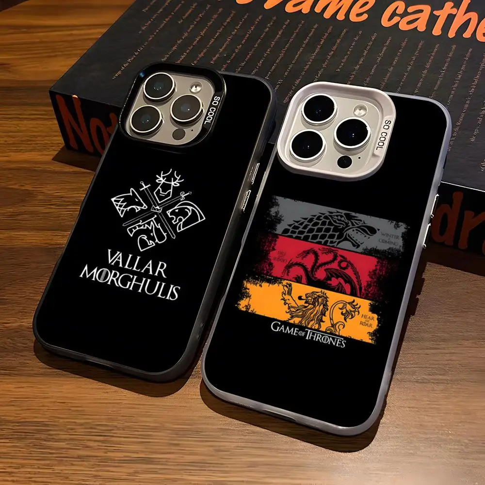 Фото Чехол Valar Morghulis для iPhone 17 Air, 16, 15, 14 Plus, 13, 12, 11 Pro, 7, 8, XS Max, XR, серебристо-черный, с бампером №1