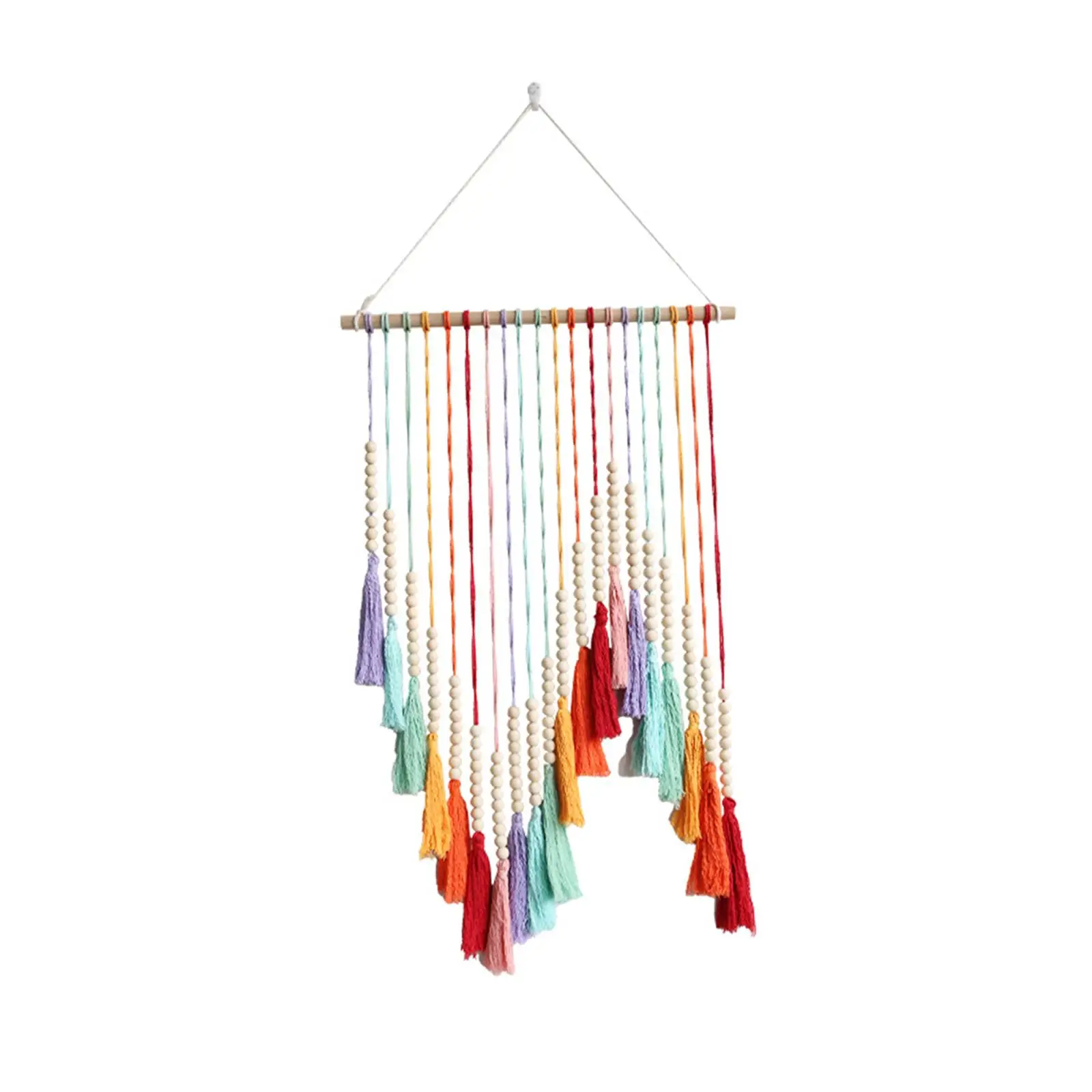 

Macrame Woven Wall Hanging Dorm Living Room Wall Decor Ornaments Wedding Handmade Bedroom Colorful Tassel Tapestry Chic