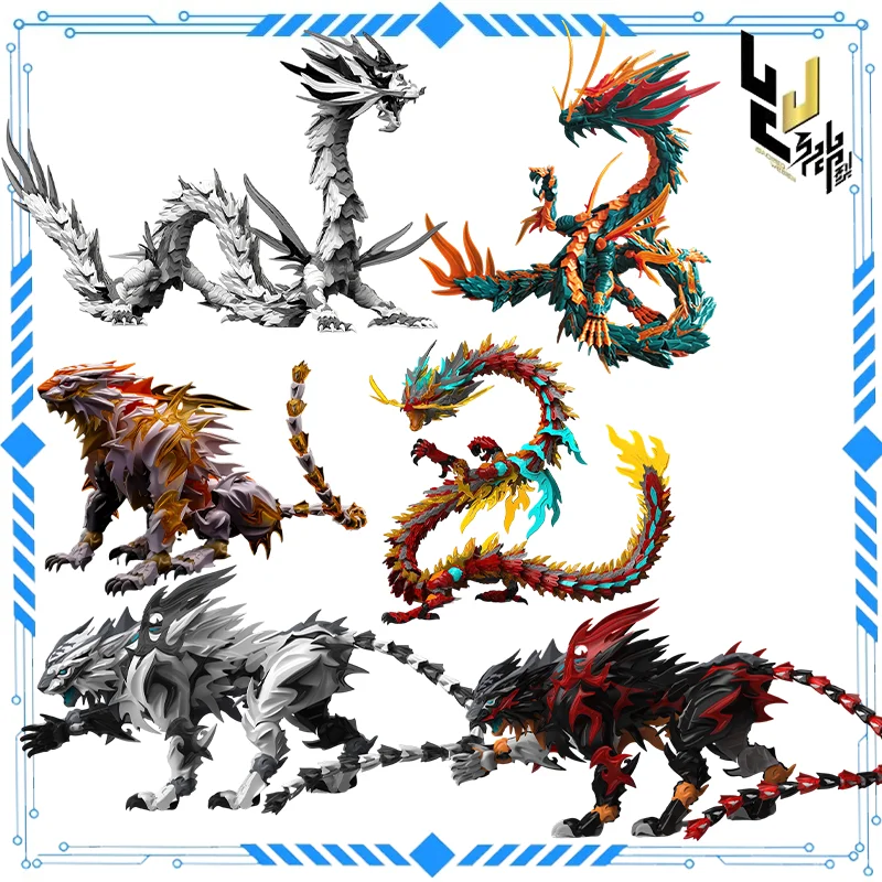 Фото [В наличии] Shenxing SHENX оригинальная технология Shenxing Qinglong, черно-белая сборная модель Canglong Shanhaijing с четырьмя духами №1