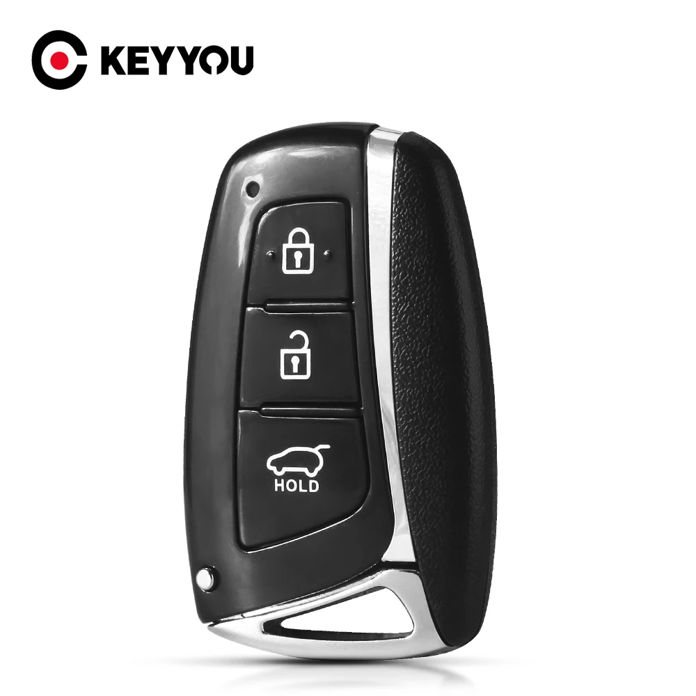 

KEYYOU Replacement 3 Buttons Smart Remote Key Shell Case FOB For HYUNDAI SANTA FE IX45 2015 2016 2017 Uncut Blank Blade