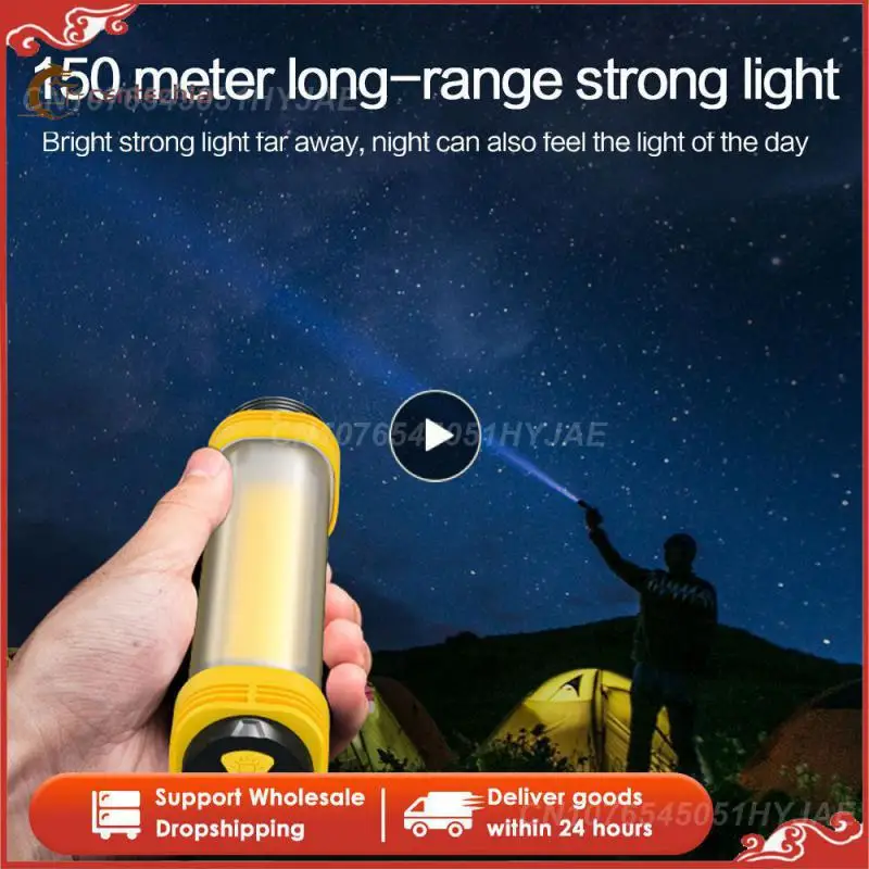 

Multifunctional Camping Light LED Work Light Waterproof Rechargeable Glare Flashlight Power Bank Safety Hammer With Alarm