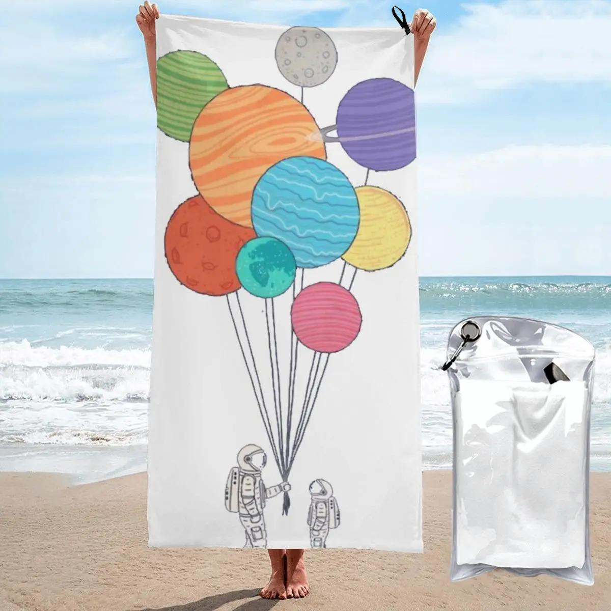 

Space Balloons Polyester cotton bath towel Cooling Towel Kitchen Towels Bathrobe For Women Gym Outdoor Portable Quick drying