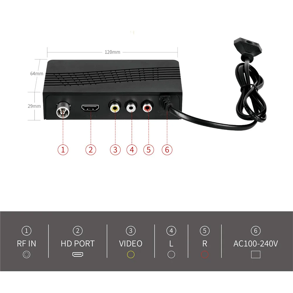 Full-HD 1080P Dvb-t2 тюнер DVB-T2 HEVC H.265 T2 Бесплатная цифровая ТВ-приставка Wifi Usb2.0TV приставка
