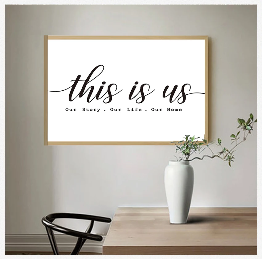 

Настенные художественные картины, настенные плакаты, картины для украшения спальни, наша история, наша жизнь, наш дом, черно-белый холст