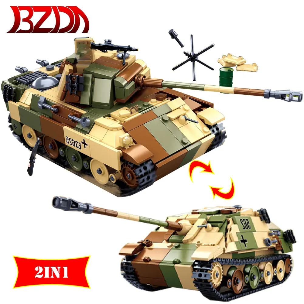 

SY Blocks WW2 Military Tanks Challenger Leopard 2A7 + Main Battle Tank Soldier Police Building Blocks Children DIY Toys Gifts